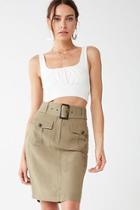 Forever21 Linen-blend Knee-length Skirt