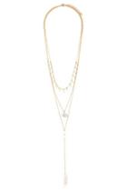 Forever21 Gold & Clear Layered Bead Necklace