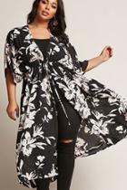 Forever21 Plus Size Floral Mesh Duster Cardigan