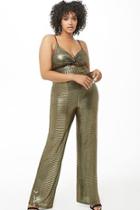 Forever21 Plus Size Metallic Striped Jumpsuit
