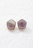 Forever21 Faux Stone Studs (purple/gold)
