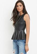 Forever21 Faux Leather Peplum Top