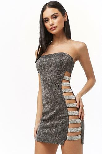 Forever21 Glittered Rhinestone Cutout Dress
