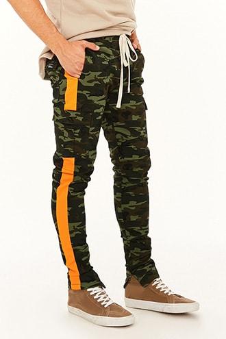 Forever21 Kayden K Striped Camo Cargo Denim Pants