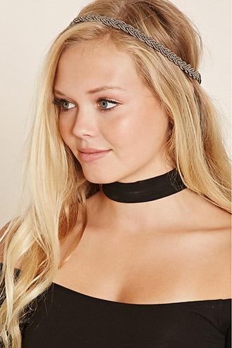 Forever21 Charcoal Braided Bead Headband