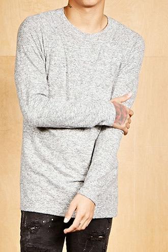 Forever21 Entity Marled Fleece Knit Tee
