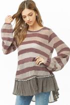 Forever21 Striped Open-knit Tunic
