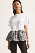 Forever21 Plaid Ruffle Combo Top