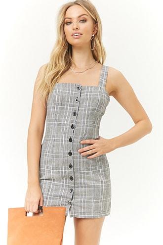 Forever21 Plaid Button-front Mini Dress