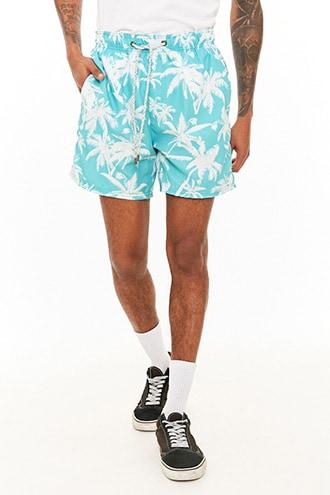 Forever21 The Endless Summer Palm Tree Print Swim Trunks