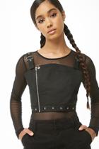 Forever21 Asymmetrical Buckle-strap Crop Top