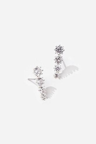 Forever21 Cz Tiered Stud Earrings