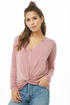 Forever21 Twist-hem V-neck Top