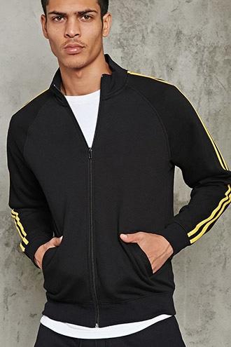 21 Men Men's  Two-stripe Knit Track Jacket
