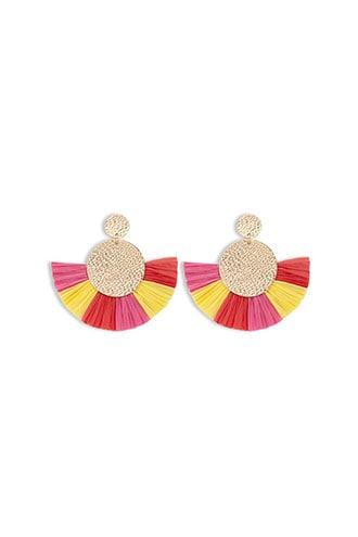 Forever21 Raffia Fringe Drop Earrings