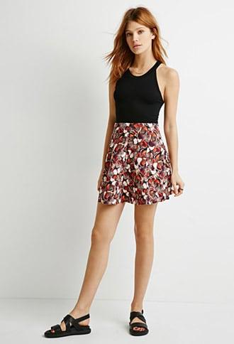 Forever21 Butterfly Print Scuba Knit Skirt
