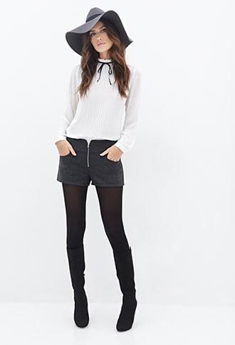 Forever21 Contemporary Zippered Woven Shorts