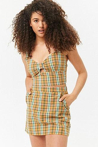 Forever21 Plaid High-rise Skort