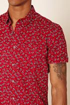 21 Men Men's  Red & Blue Floral Print Shirt