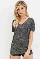 Forever21 Women's  Marled V-neck Tee (charcoal)