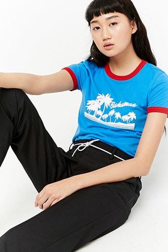 Forever21 Bahamas Graphic Ringer Tee