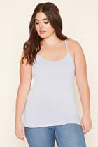 Forever21 Plus Women's  Heather Denim Plus Size Classic Knit Cami