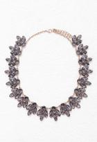 Forever21 Faux Gem Statement Necklace (antic Gold/grey)