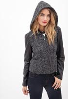 Forever21 Contemporary Faux Leather & Boucl&eacute; Jacket