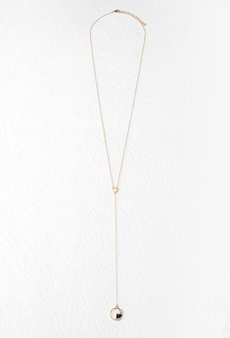 Forever21 Cutout Circle Pendant Necklace (gold/silver)