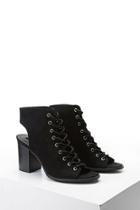 Forever21 Lace-up Cutout Ankle Boots