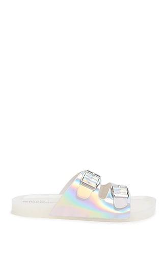 Forever21 Iridescent Buckled Slides