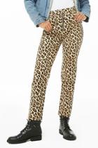 Forever21 Cheetah Print Ankle Jeans