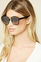 Forever21 Brown & Grey Mirrored Cat Eye Sunglasses
