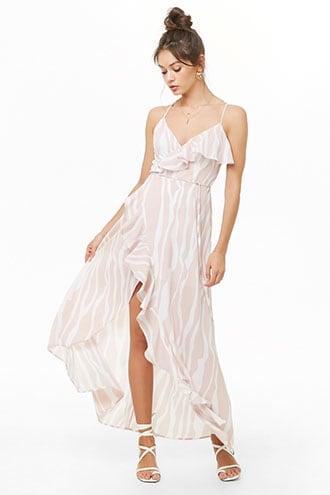 Forever21 Tiger Striped Print Wrap Dress