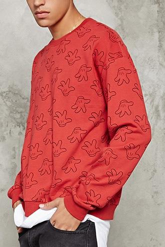 21 Men Men's  Mickey Glove Print Sweatshirt