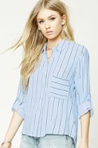 Forever21 Striped High-low Shirt