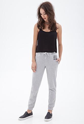 Forever21 Live To Love Heathered Sweatpants