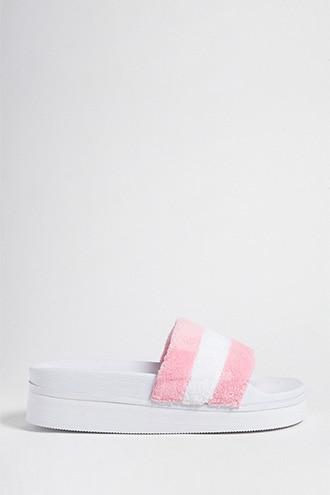 Forever21 Jane And The Shoe Faux Fur Platform Slides