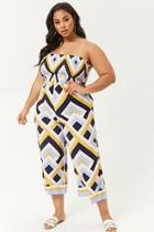Forever21 Plus Size Geo Print Tube Jumpsuit