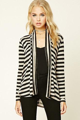 Forever21 Women's  Contemporary Stripe Cardigan
