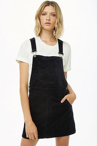 Forever21 Faux Suede Mini Overall Dress