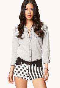 Forever21 Stars & Stripes Denim Cut Offs