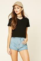 Forever21 Women's  Black Boxy Knit Tee
