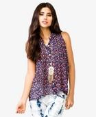 Sleeveless Floral Chiffon Shirt