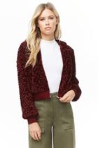 Forever21 Hooded Boucle-knit Jacket