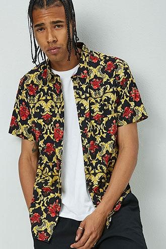 Forever21 Floral Baroque Print Shirt