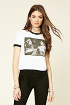 Forever21 Women's  You Cool Man Graphic Ringer Tee