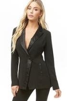 Forever21 Satin-trim Double-breasted Blazer