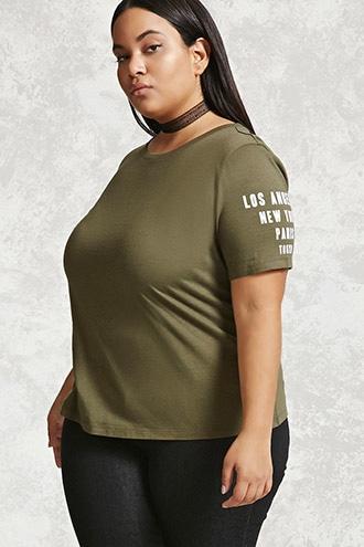 Forever21 Plus Size Graphic Sleeve Tee