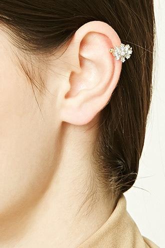 Forever21 Floral Faux Gem Ear Cuffs
